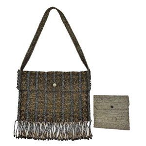 Museum Quality 1920's Gold & Silver Metal Micro Beaded Purse Modele Coin France